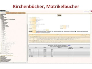 Kirchenbücher, Matrikelbücher 