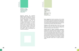 2726
Stage 4:
Additional
negotiation
and
grantmaking
with the
Global Fund
STAGE 3: Sub
Recipient (SR)
and country
selection
Balancing technical and contextual
factors: Regional proposals that focus on
advocacy might face challenges in selecting
and prioritizing countries and selecting SRs,
because epidemiological or organizational
capacity considerations alone are not
sufficient—consideration also must be given
to regional political dynamics in an overall
assessment of the likelihood of success in
achieving advocacy outcomes with a given
set of countries. To the extent possible, these
factors should be reflected in criteria at the
start of the process. However, while not ideal,
some flexibility might be required later in
the process in order to accommodate such
contextual considerations.
Active engagement: Productive partnership with the Global
Fund Secretariat, particularly the regional team, helped ensure
that the issues raised by the TRP and GAC in the Secretariat’s
communication to EHRN were addressed quickly and completely.
This partnership meant subsequent stages of the process could
proceed with fewer problems, delays and weaknesses.
Timelines for TRP and GAC review: Closing the time lag
between TRP and GAC reviews would have helped EHRN
respond more quickly to key issues raised by the Global Fund
Secretariat following concept note submission.
Funding support for regional coordination mechanisms:
Developing and implementing regional proposals can require
relatively more resources than county proposals. The Global
Fund currently calculates funding levels available to support
Country Coordinating Mechanisms (CCMs) as a proportion of
the overall grant. Regional applicants might be facing a different
scale of coordination needs, as well as a smaller overall funding
level (particularly for advocacy focused programs). The Global
Fund should explore flexibilities so that regional programs
receive appropriate funding levels for ongoing coordination
support.
Conclusionand
recommendations
Conclusionand
recommendations
 