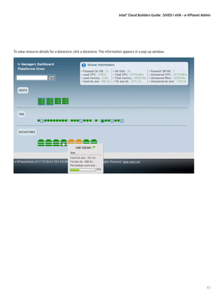 Intel® Cloud Builders Guide: SIVEO / eVA – e-VPlanet Admin

To view resource details for a datastore, click a datastore. The information appears in a pop-up window.

43

 