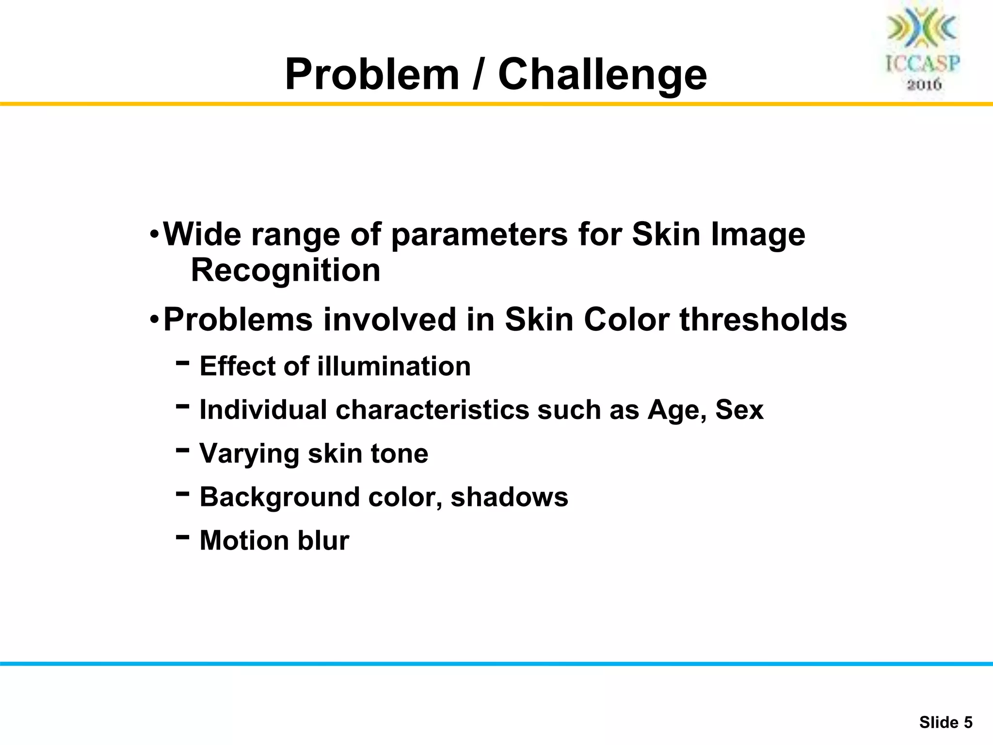 ICCASP Human Skin Detection using RGB, HSV and YCbCr Color Models | PPT