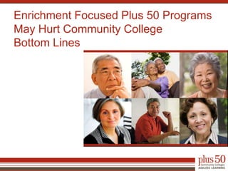 Enrichment Focused Plus 50 Programs May Hurt Community College Bottom Lines