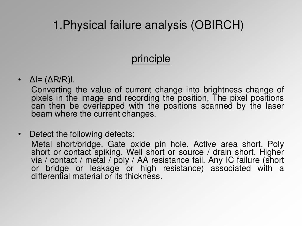 Failure Analysis For Integrated Circuit