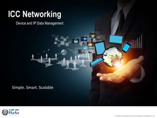 © 2015 International Communications Corporation, Inc.
Simple. Smart. Scalable
IP Data Networking Solutions
ICC Networking
Device and IP Data Management
 