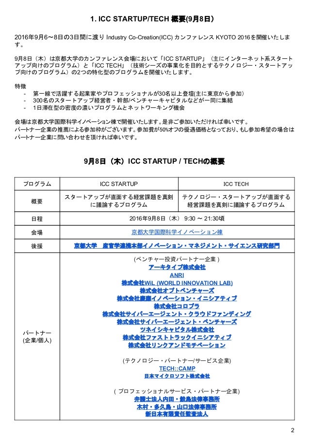 Iccカンファレンス Kyoto 16 Icc Startup Tech