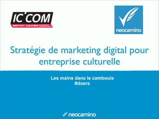 Stratégie de marketing digital pour
entreprise culturelle
Les mains dans le cambouis
#doers

 