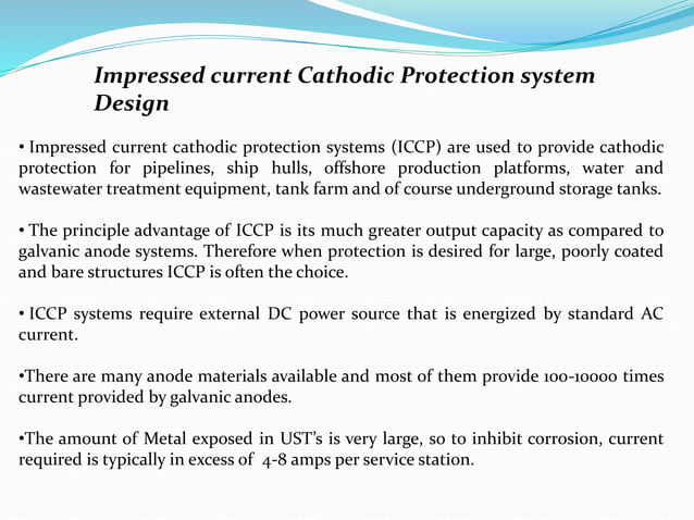 Impressed Current Cathodic Protection System Design ICCP | PPTX | Home ...