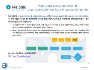 http://imu.iccs.gr
20
20
• MELODIC is a multicloud optimization platform and automatic deployment solution
of the applicat...