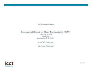 Anup Bandivadekar



International Council on Clean Transportation (ICCT)
                  1225 Eye St. NW
              ...