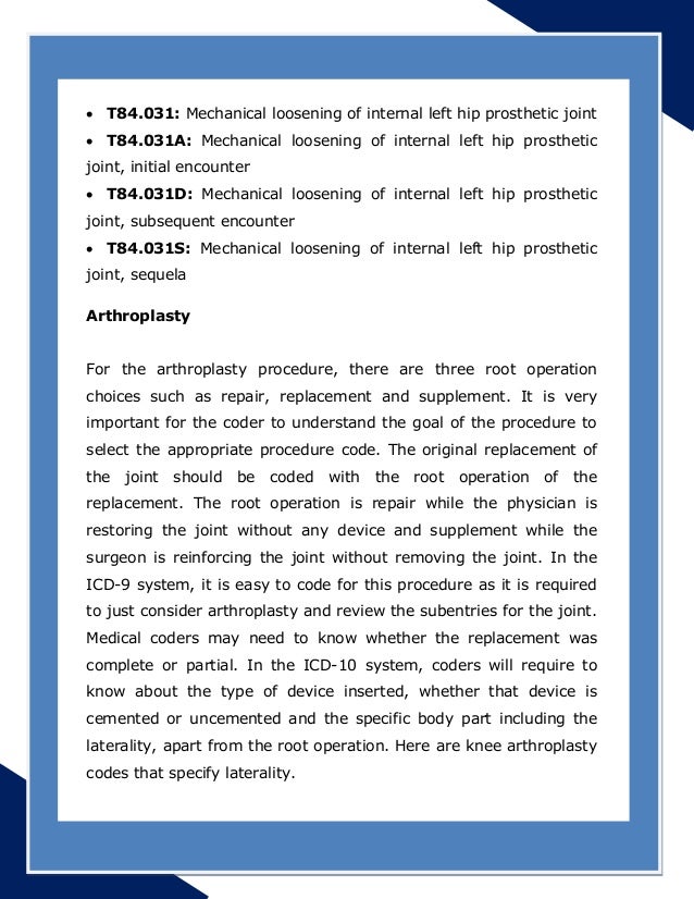 ICD-10 Coding for Orthopedic Surgery ICD-10 Coding for Orthopedic Surgery
