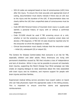 ICD-10 Codes for Traumatic Brain Injury (TBI) | PDF