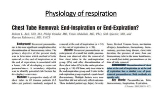 Physiology of respiration
 