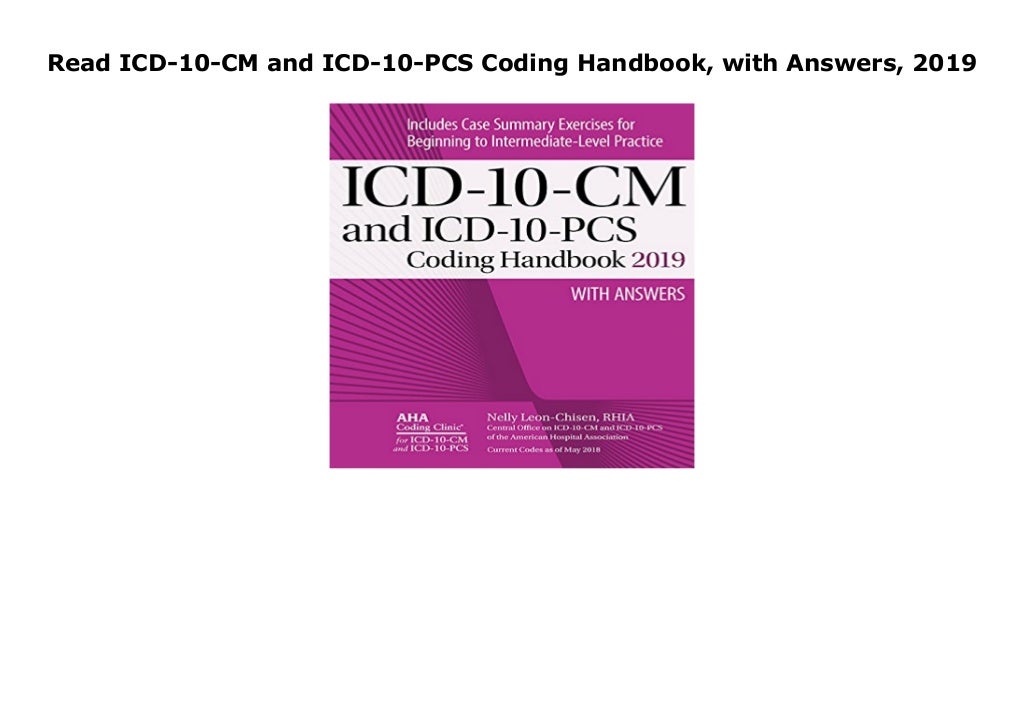 [Doc] ICD10CM and ICD10PCS Coding Handbook, with Answers, 2019