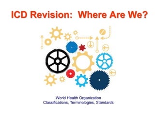 World Health Organization
Classifications, Terminologies, Standards
ICD Revision: Where Are We?
 