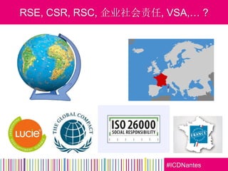 #ICDNantes
RSE, CSR, RSC, 企业社会责任, VSA,… ?
 