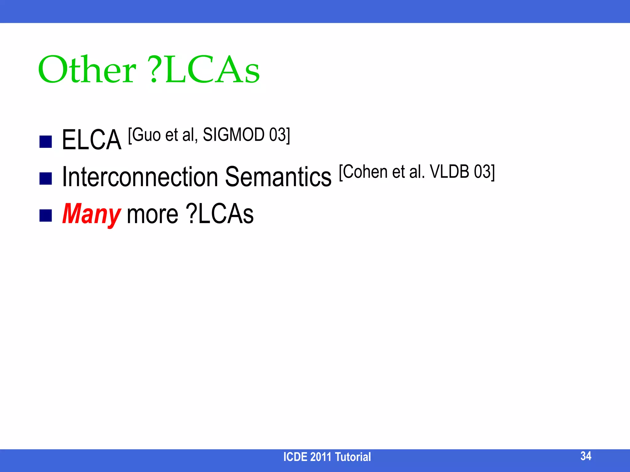 Option 2: Search Candidate Structures on the Schema GraphE.g., XML  All the label paths/imdb/movie/imdb/movie/year/imdb/movie/name…/imdb/director…27Q: Shining 1980imdbTVmovieTVmoviedirectorplotnamenameyearnameDOBplotFriendsSimpsonsyear…W Allen1935-12-11980scoop… …… …2006shiningICDE 2011 Tutorial