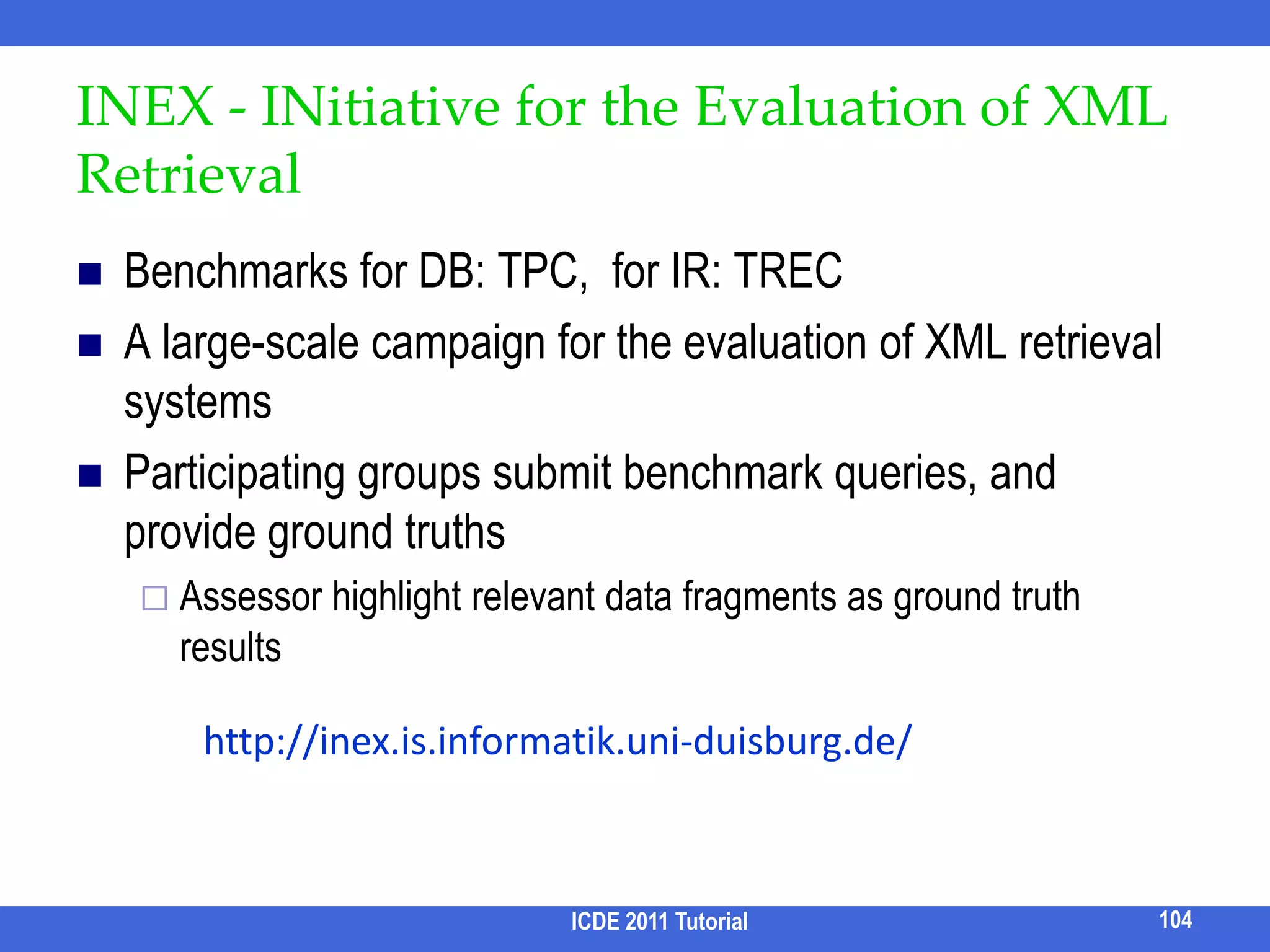 Navigation Cost ModelHow to estimate the involved probabilities?88ICDE 2011Tutorial88ICDE 2011 Tutorial
