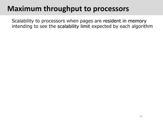 Maximum throughput to processors
 Scalability to processors when pages are resident in memory
 intending to see the scalab...