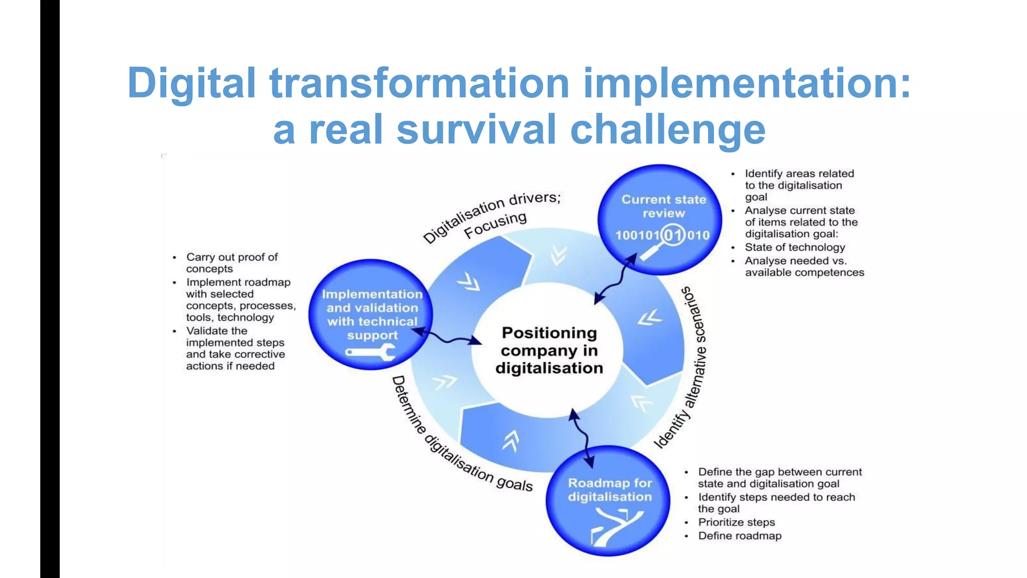 Digital transformation implementation:
a real survival challenge
 