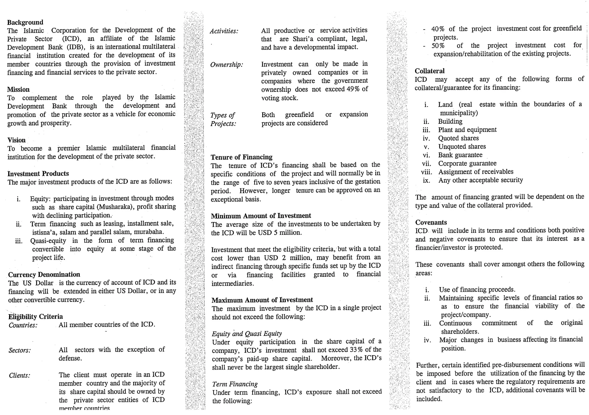 Icd investment guidelines PPT