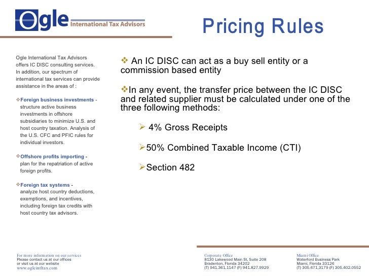 IC DISC Pricing Rules and Annual Compliance