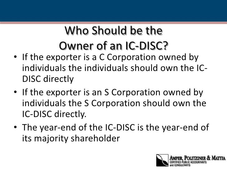 ICDisc An Export Tax Incentive