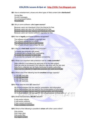 ICDL Module 1 - Concepts of ICT (Information and Communication ...