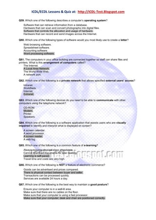 ICDL Module 1 - Concepts of ICT (Information and Communication ...