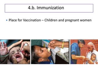 4.b. Immunization
 Place for Vaccination – Children and pregnant women
 