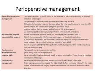 Perioperative management
 