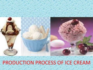 PRODUCTION PROCESS OF ICE CREAM
 
