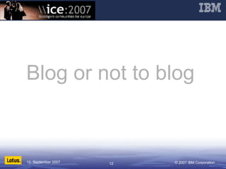 Blog or not to blog 