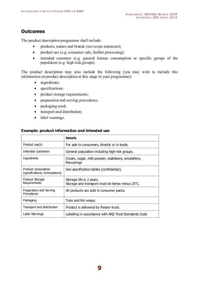 ICE CREAM HACCP GUIDLINES