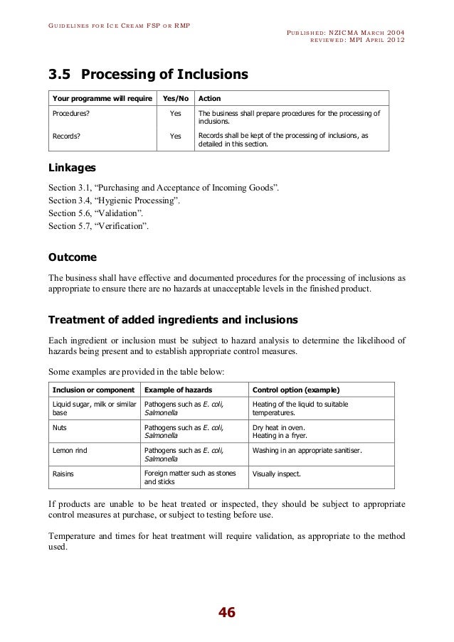ICE CREAM HACCP GUIDLINES
