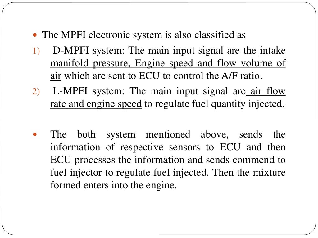 MULTIPOINT FUEL INJECTION SYSTEM