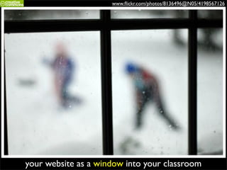 www.ﬂickr.com/photos/8136496@N05/4198567126




your website as a window into your classroom
 