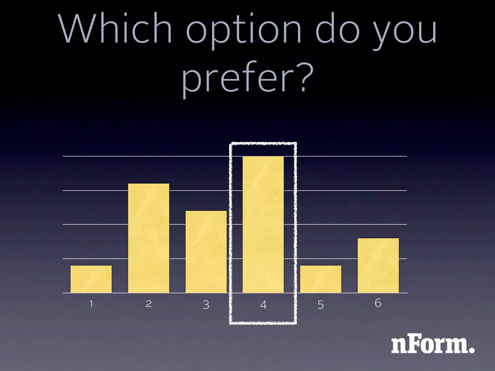 Which option do you
      prefer?




 1   2   3   4   5   6
 