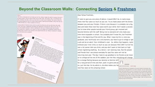 Beyond the Classroom Walls: Connecting Seniors & Freshmen

 