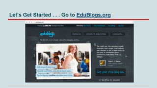 Let’s Get Started . . . Go to EduBlogs.org

 