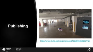 Augmente
d Human
Lab flowsxr.com
https://www.meta.com/experiences/24003803052590443/
Publishing
 