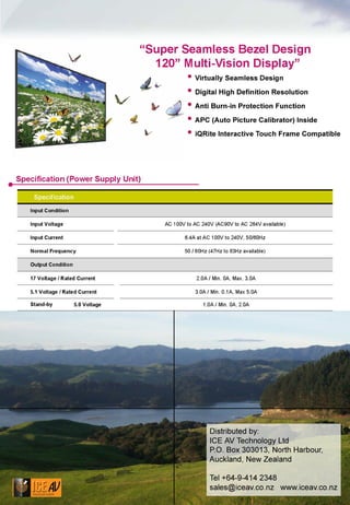 ICE AV 120 inch Plasma Display Wall