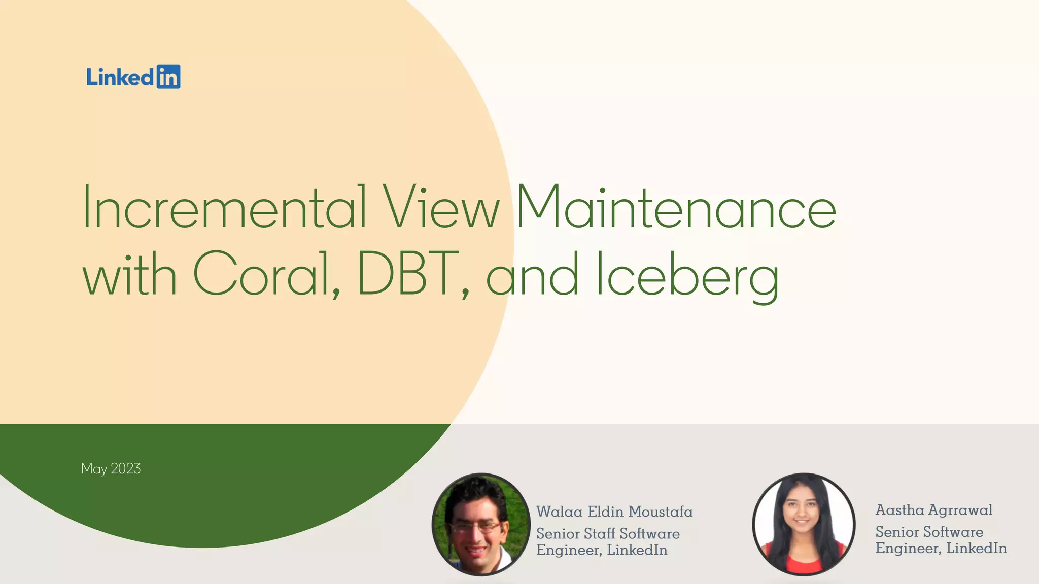 Incremental View Maintenance with Coral, DBT, and Iceberg PPT