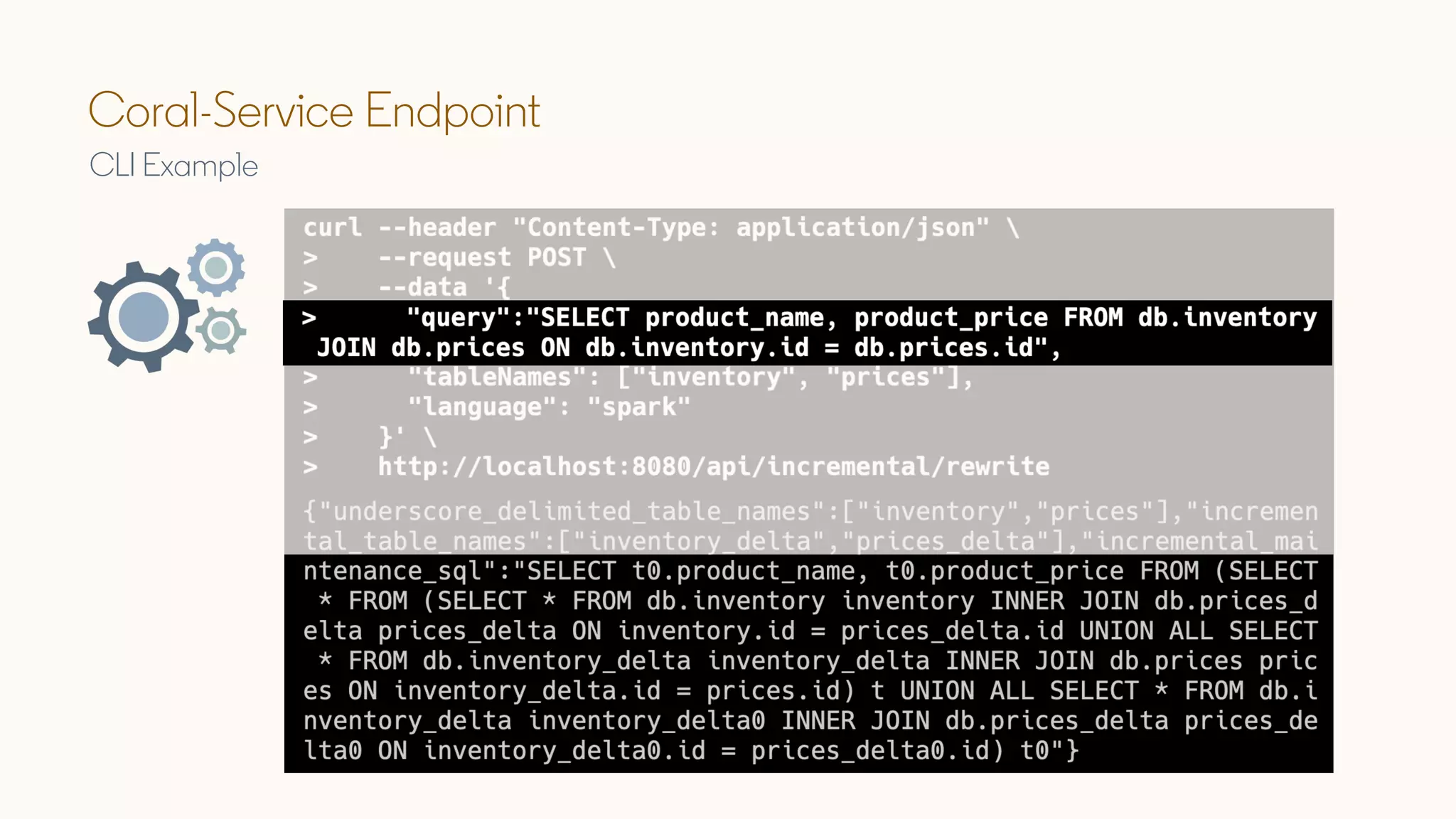 Coral-Service Endpoint
CLI Example
 