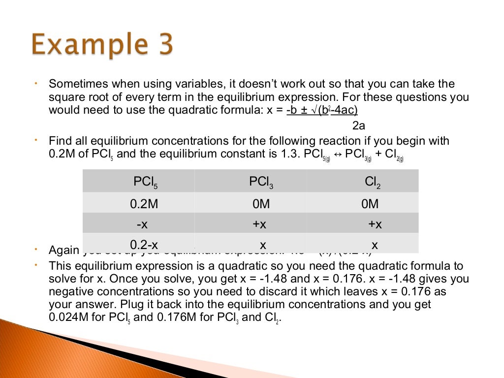 Chemistry ICE Box Equilibrium Problems