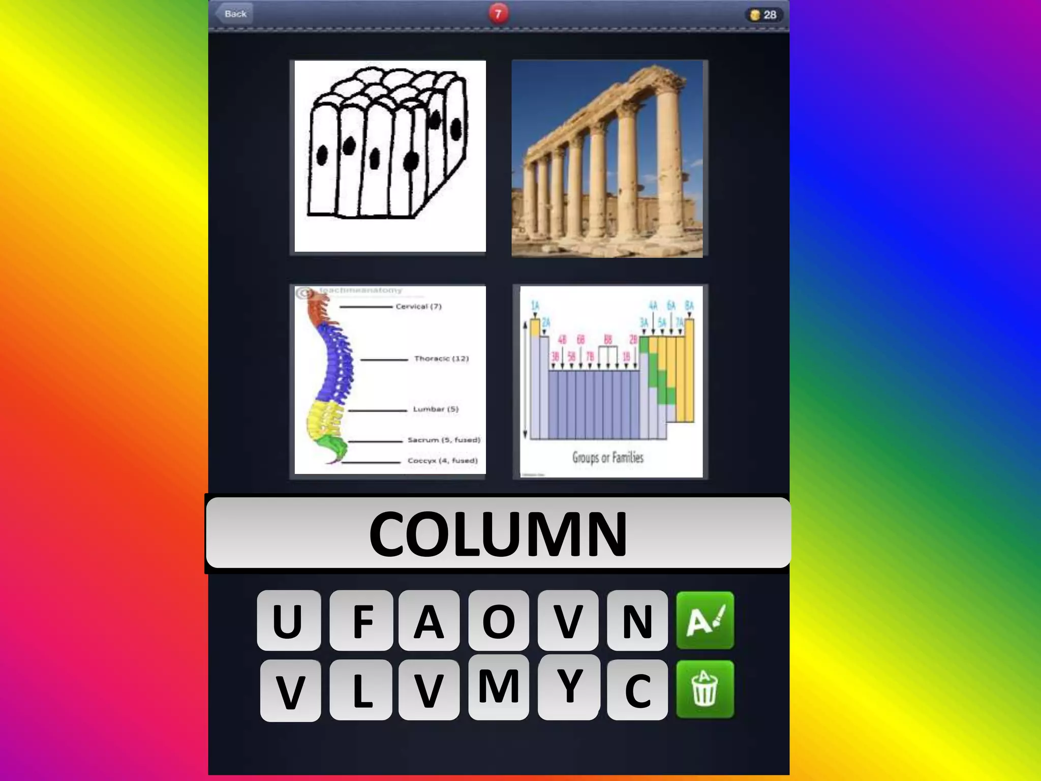 U F A O V N
V L V M Y C
LCOLUMN