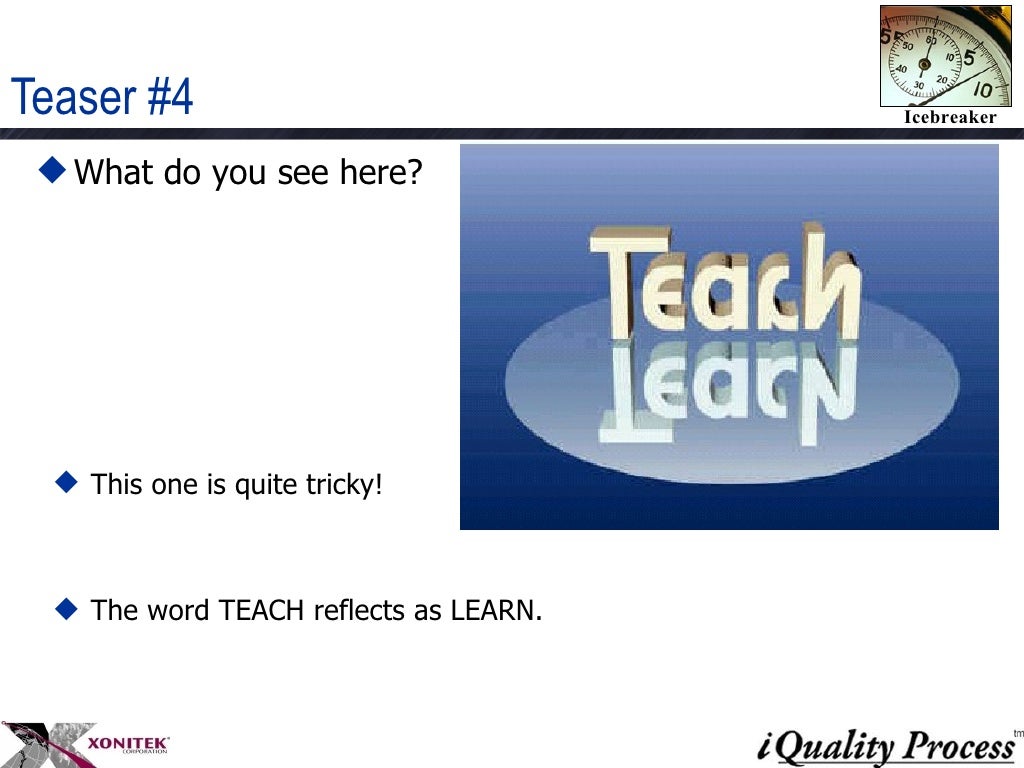 Ice breaker brain teasers