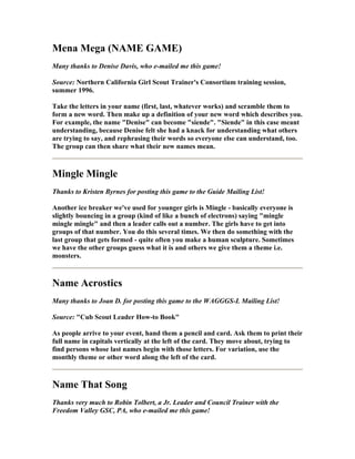 Name Game Examples Ice Breaker Games | DOC