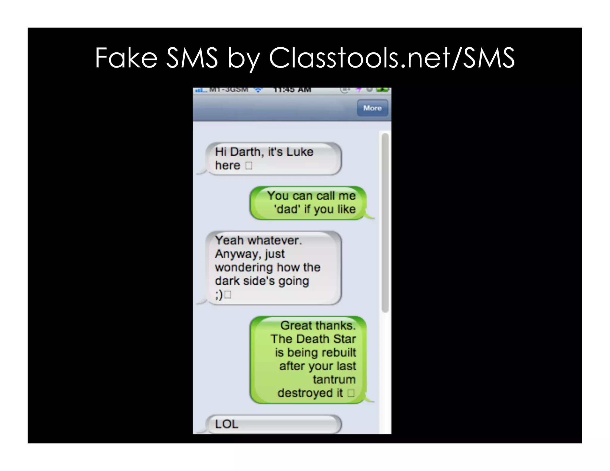 Fake SMS by Classtools.net/SMS