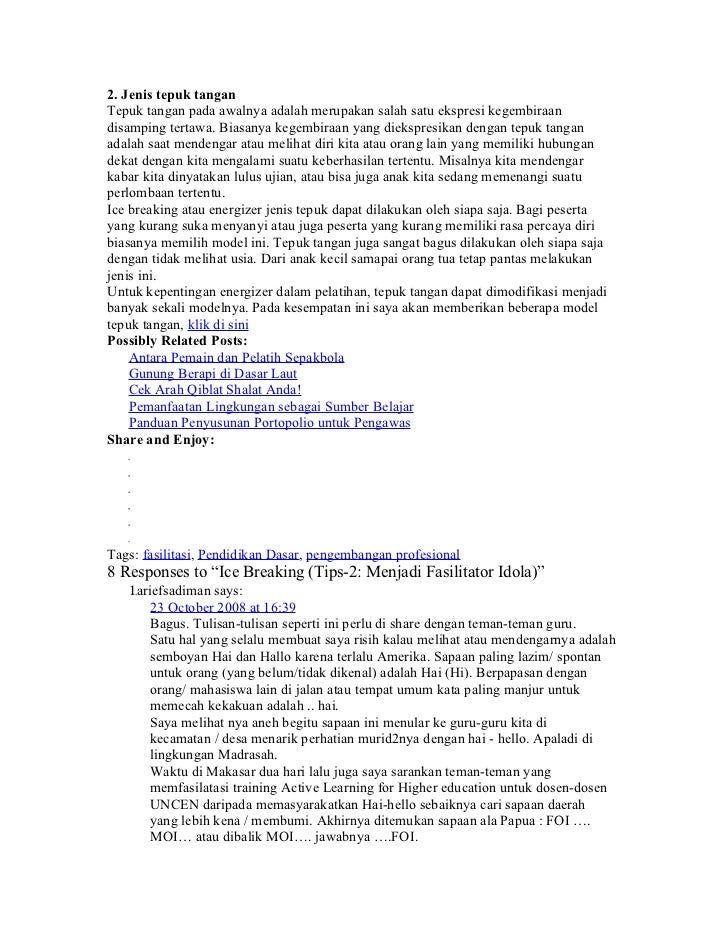 Ice Breaking Dlm Pembelajaran