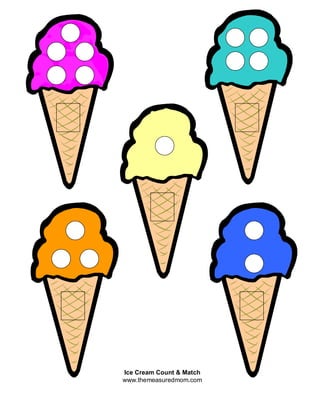 Ice Cream Count & Match
www.themeasuredmom.com
 