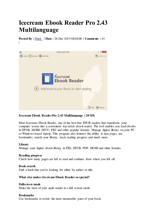 Icecream ebook reader pro 2